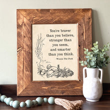 Load image into Gallery viewer, Winnie The Pooh Framed Picture - Brave Quote
