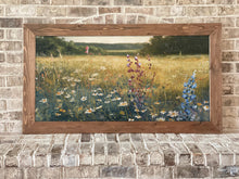 Load image into Gallery viewer, Floral Landscape Framed Picture - Meadow, Flowers & Sky