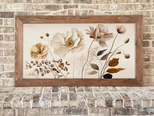 Load image into Gallery viewer, Neutral Floral Framed Wall Art - Modern Farmhouse Style
