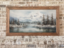 Load image into Gallery viewer, Winter Mountain Scene - Framed Rustic Wall Art

