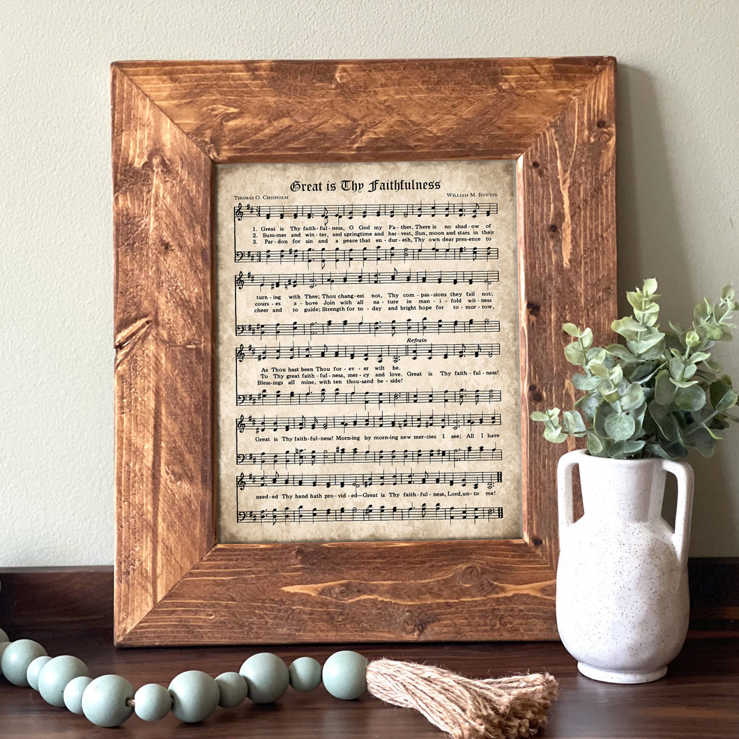 Great Is Thy Faithfulness Hymn Sheet Music Framed Picture