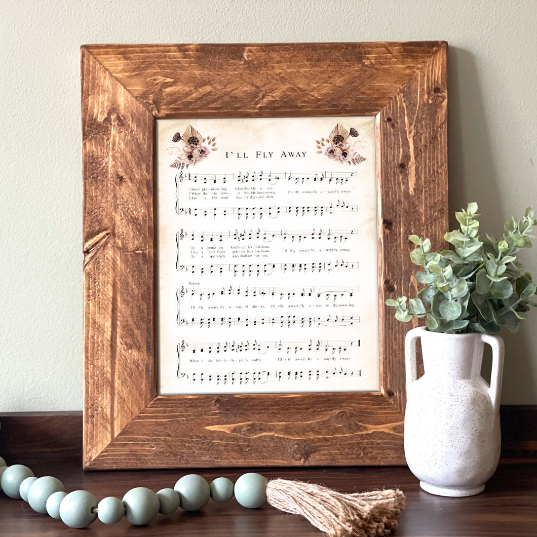 I'll Fly Away Sheet Music Framed Picture