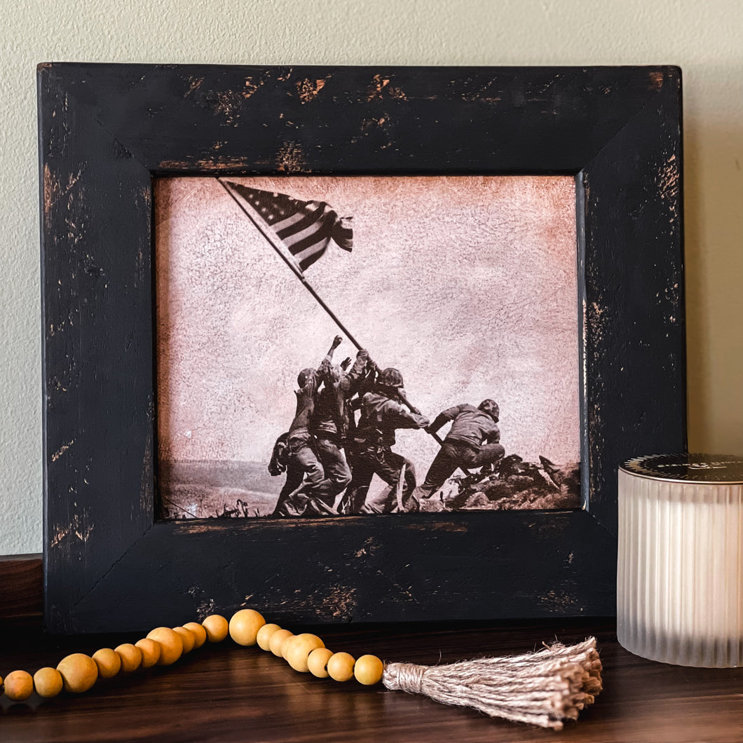 Iwo Jima Framed Vintage Picture