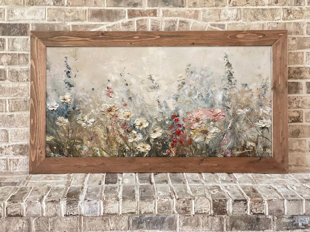 Oversized Framed Floral Wall Art - Statement Piece Decor