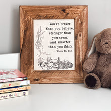 Load image into Gallery viewer, Winnie The Pooh Framed Picture - Brave Quote
