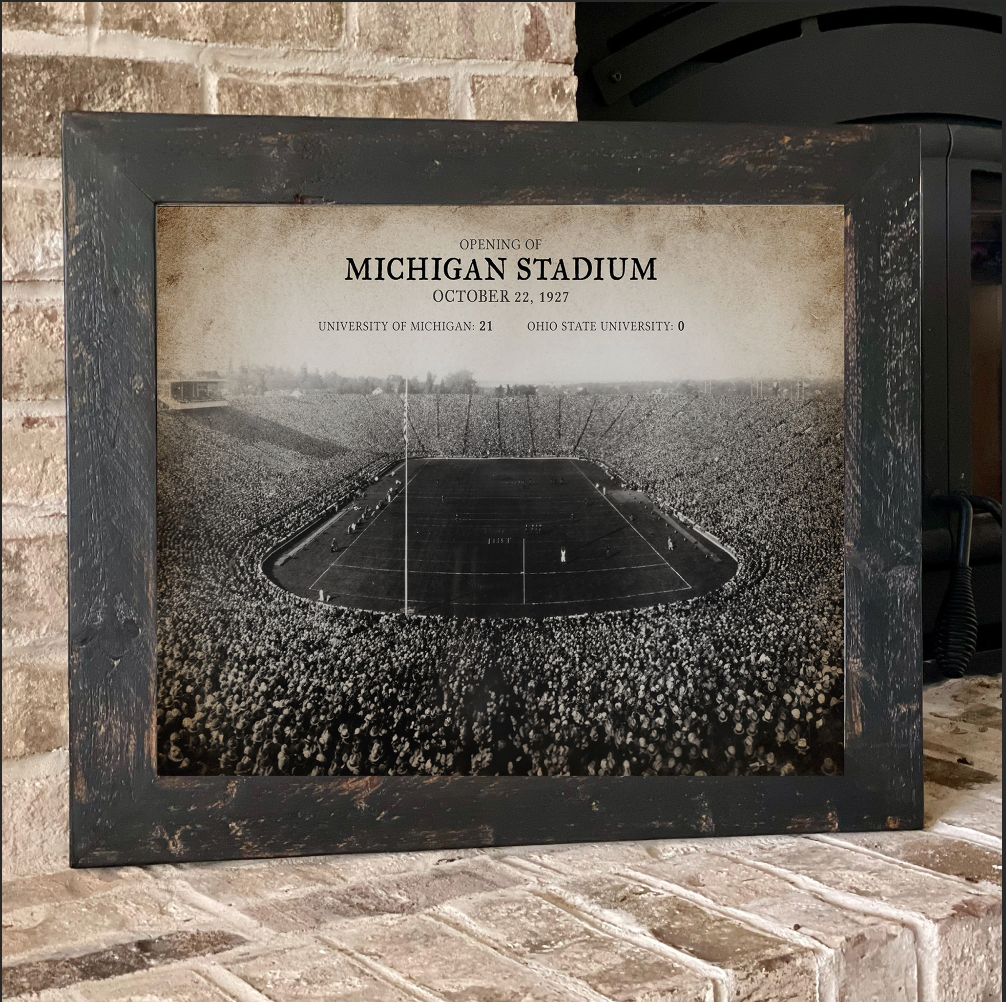 University of Michigan Stadium Big House Vintage Framed Picture