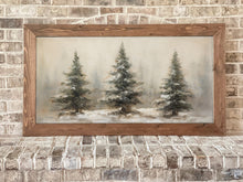 Load image into Gallery viewer, Snowy Evergreen Trees - Oversized Cabin Wall Art
