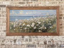 Load image into Gallery viewer, Coastal Floral Scene - Oversized Cottagecore Wall Art
