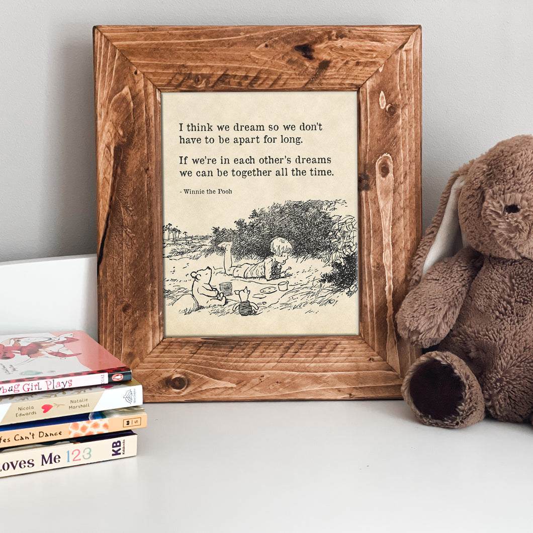 Winnie The Pooh Framed Picture - Dream Quote